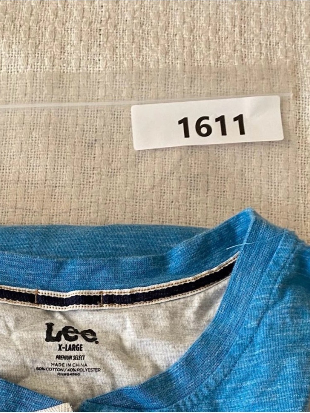 Lee Blue Short-Sleeve Henley with Contrast Placket - Picture 6 of 6